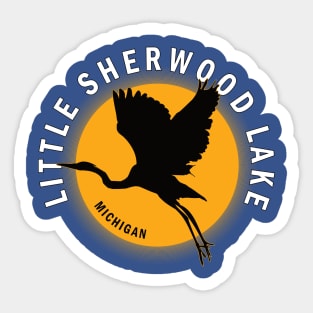 Little Sherwood Lake in Michigan Heron Sunrise Sticker